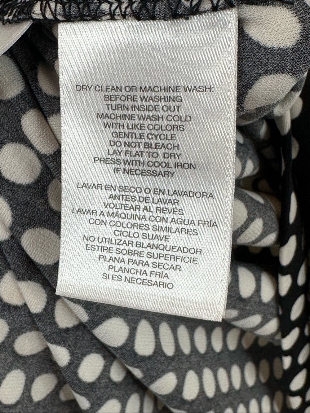 Anne Klein Black and White Polka Dot Split-Neck Blouse, XXS, NWT - Picture 3 of 5